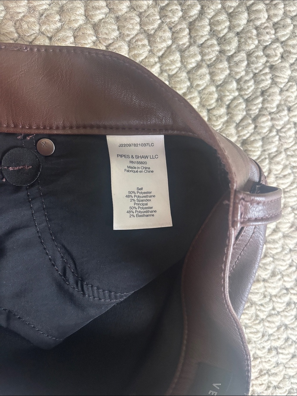 Veronica Beard Carson Vegan Leather Jeans - Picture 4 of 5